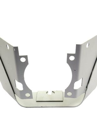 A PTO Guard, Sparex Part No.S.43593 by Sparex, featuring a metallic bracket with a V-shaped cutout and multiple screw holes, designed specifically for the Massey Ferguson MF65.