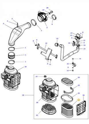 Massey Ferguson - Air Filter Element - 4375638M1 - Farming Parts