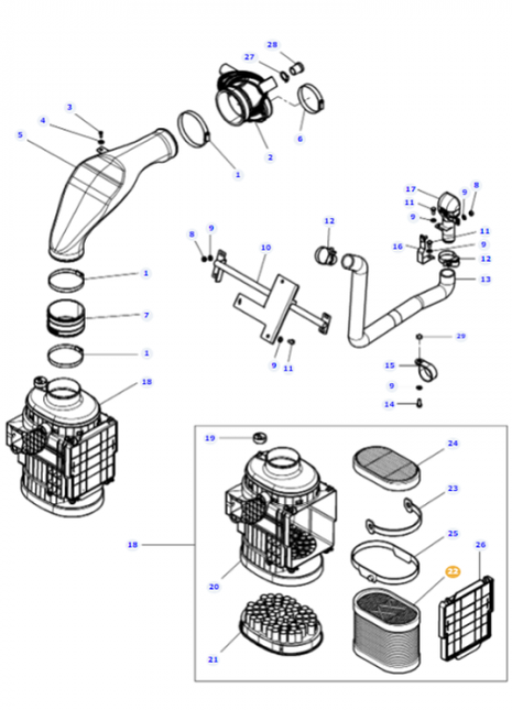 Massey Ferguson - Air Filter Element - 4375638M1 - Farming Parts