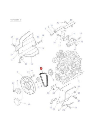 Massey Ferguson - Fan Belt - 3779379M91 - Farming Parts