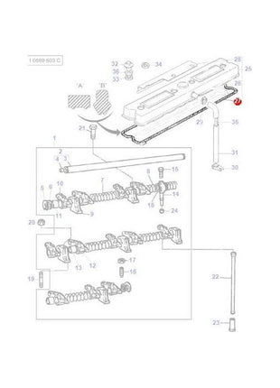 Massey Ferguson - Rocker Cover Gasket - 3641821M1 - Farming Parts