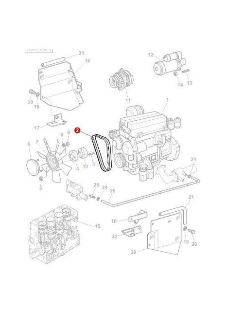 Massey Ferguson - Fan Belt - 3780607M91 - Farming Parts