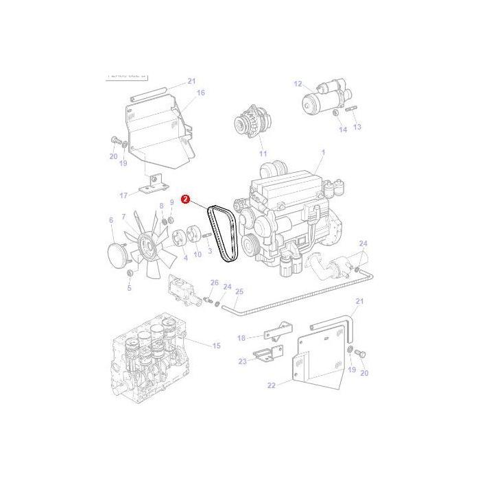 Massey Ferguson - Fan Belt - 3780607M91 - Farming Parts