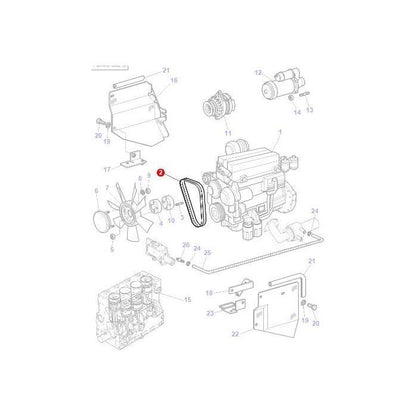 Massey Ferguson - Fan Belt - 3780607M91 - Farming Parts