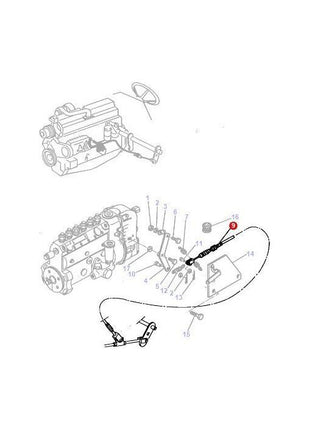 Massey Ferguson - Foot Throttle Cable - 3615919M3 - Farming Parts