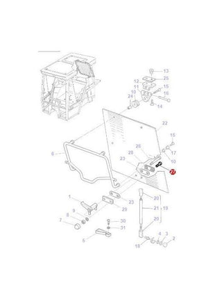 Massey Ferguson - Screw Rear Window Handle - 3619908M1 - Farming Parts