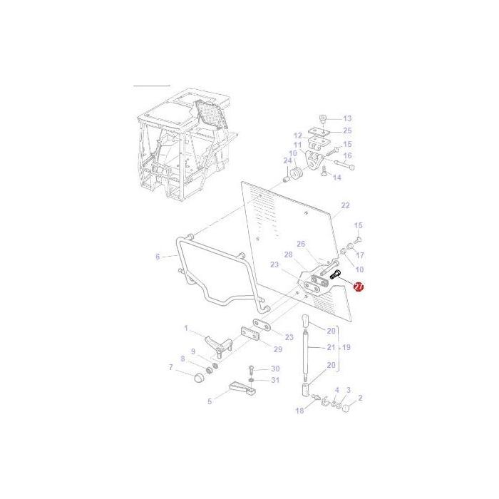 Massey Ferguson - Screw Rear Window Handle - 3619908M1 - Farming Parts