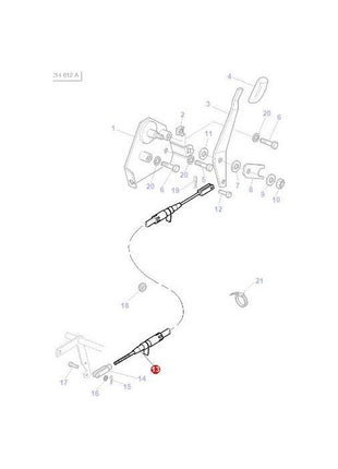 Massey Ferguson - Hand Throttle Cable - 3713027M2 - Farming Parts