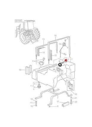 Massey Ferguson - Gasket Fuel Cap - 3600433M1 - Farming Parts