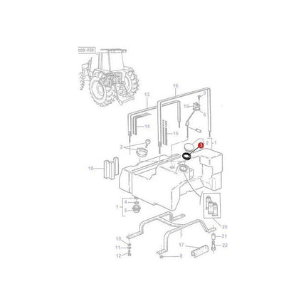 Massey Ferguson - Gasket Fuel Cap - 3600433M1 - Farming Parts