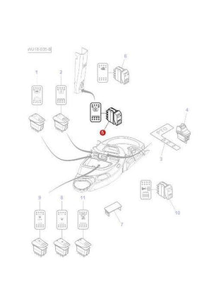 Massey Ferguson - Beacon Switch - 4290431M2 - Farming Parts