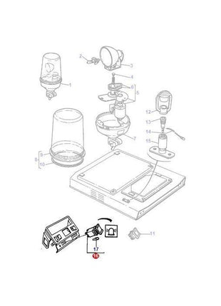 Massey Ferguson - Beacon Switch - 3385756M91 - Farming Parts