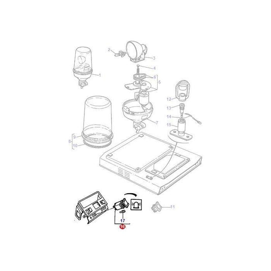 Massey Ferguson - Beacon Switch - 3385756M91 - Farming Parts