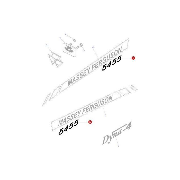 Massey Ferguson - 5455 Decal - 4273011M1 - Farming Parts