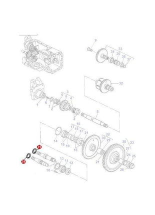 Massey Ferguson - Clip Shaft Retaining - 3322250M3 - Farming Parts