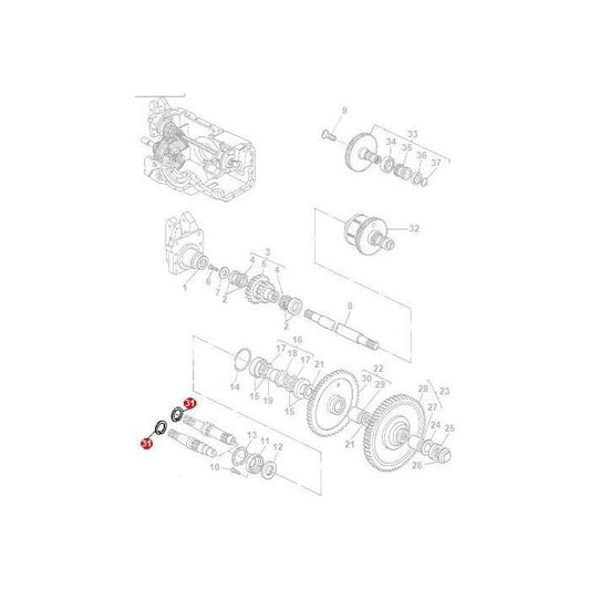 Massey Ferguson - Clip Shaft Retaining - 3322250M3 - Farming Parts