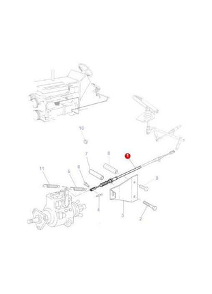 Massey Ferguson - Foot Throttle Cable - 3713025M6 - Farming Parts