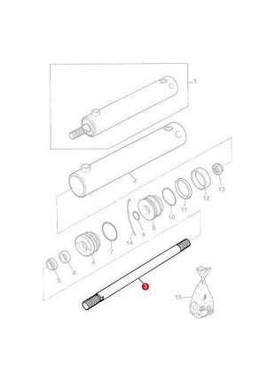 Massey Ferguson - Steering Cylinder - 3484451M1 - Farming Parts