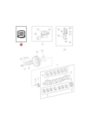 Massey Ferguson - Piston Ring Set - 4222706Z91 - Farming Parts