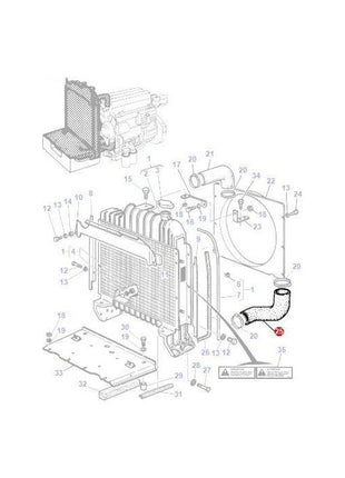 Massey Ferguson - Bottom Radiator Hose - 3618641M1 - Farming Parts