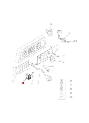 Massey Ferguson - Light Switch Dip-Main - 1694359M1 - Farming Parts