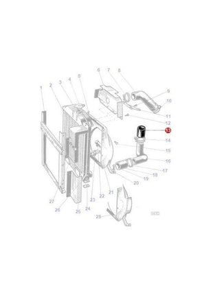 Massey Ferguson - Bottom Radiator Hose - 828147M1 - Farming Parts