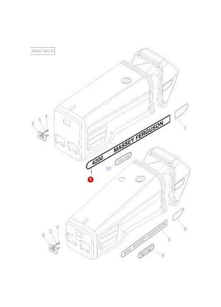 Massey Ferguson - 4245 Decal Right Hand - 3807925M1 - Farming Parts