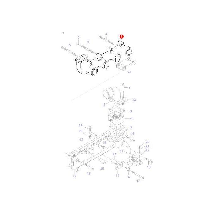 Massey Ferguson - Exhaust Manifold - V836755257 - Farming Parts