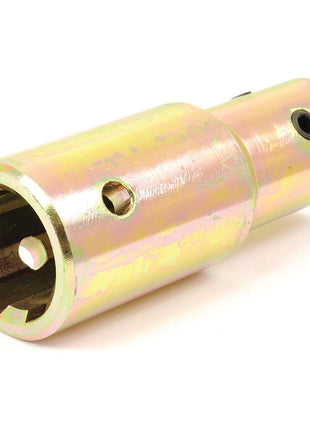 A cylindrical metal mechanical component with holes, likely used for connecting shafts or equipment parts, such as the Sparex PTO Pump Adaptor - Bore Ø7/8'' x Female spline 1 3/8'' - 6 with Grub Screw (Sparex Part No. S.4983).