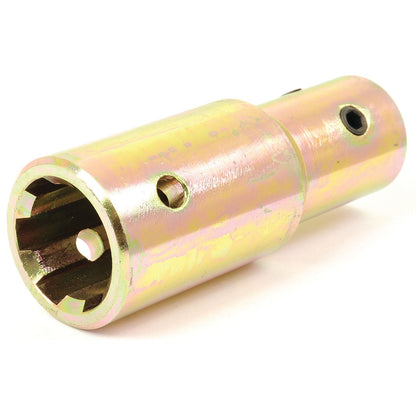 A cylindrical metal mechanical component with holes, likely used for connecting shafts or equipment parts, such as the Sparex PTO Pump Adaptor - Bore Ø7/8'' x Female spline 1 3/8'' - 6 with Grub Screw (Sparex Part No. S.4983).