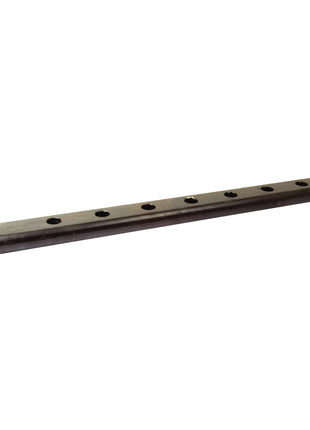 A Flat Drawbar (Cat. 1) from Sparex, featuring seven evenly spaced holes (Hole Ø) along its 648mm length and cylindrical ends on either side, each designed to fit a specific Pin Ø for secure attachment. The product can be identified by its Sparex Part No.S.5009.