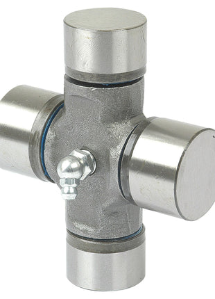 The Sparex Weasler Universal Joint (Sparex Part No. S.50908), available in Standard Duty sizes of 36 x 89 mm and 32 x 106 mm, features a central cross-shaped section with four cylindrical caps. This metal joint is typically used in automotive applications for transmitting mechanical power effectively.