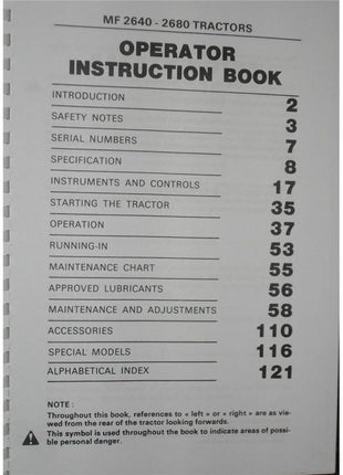 Massey Ferguson - 2600 Series Operators Manual - 1646296M2 - Farming Parts