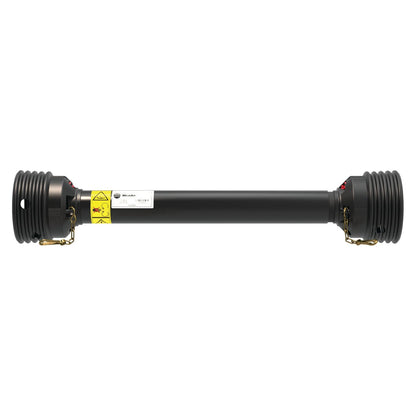 The Sparex PTO Guard - Easylock, Part No. S.59614, is a large black mechanical part with connectors on both ends, a 1310mm length, and safety labels in the middle, likely designed for machinery or automotive equipment.