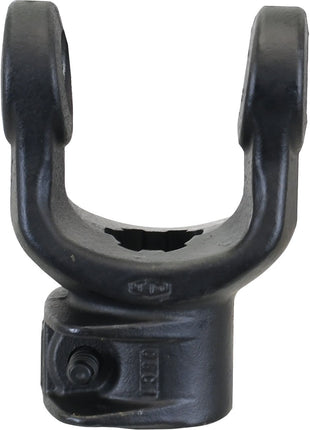 A PTO Yoke - Quick Release by Sparex (U/J Size: 22 x 54.8mm) with a circular opening at the top and a smaller circular attachment point at the bottom, size 1 3/8''-6 Spline (Sparex Part No.S.6008).