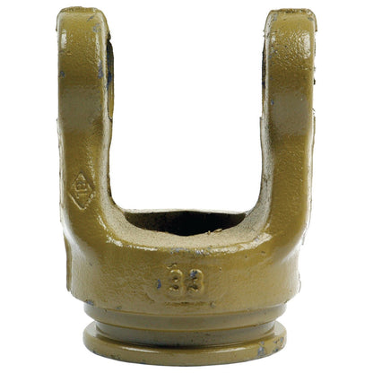 A metal industrial component with a U-shaped design and the number "33" cast on its surface, commonly found in PTO Series applications, is likely the Sparex PTO Tube Yoke (U/J Size: 23.8 x 61.2mm), Profile: Lemon, Size: 40 x 34.5 x 4mm (Sparex Part No.S.6030).