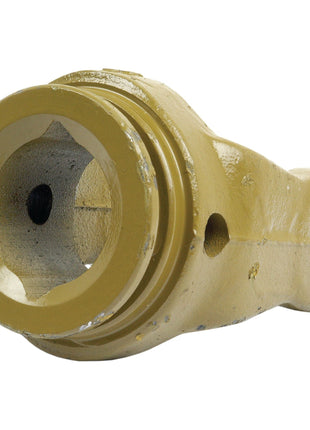 The Sparex PTO Tube Yoke (U/J Size: 23.8 x 61.2mm) features a yellow metal finish with a hollow center, multiple holes, and a textured surface, specifically designed to fit AW20/W2200 specifications.