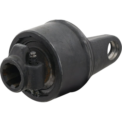 The Sparex PTO Over-Running Clutch (U/J Size: 27 x 74.5mm) with a 1 3/8''-6 Spline (S.6045), featuring a cylindrical body with a robust black metal construction, a protruding nozzle, and a side hole, is ideal for integration in the German Series.
