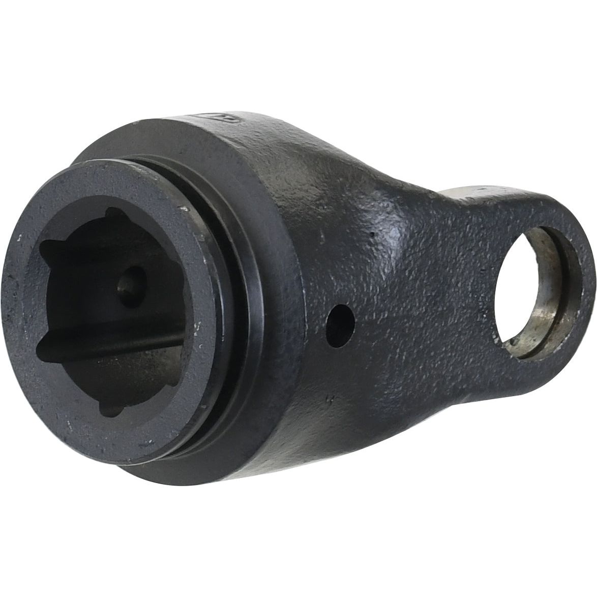 A Sparex PTO Tube Yoke (U/J Size: 32 x 76mm) with a star profile, sized at 61 x 47 x 4.5mm, featuring a circular hole on one end and a socket-like opening on the other for mechanical connections (Sparex Part No. S.6075).