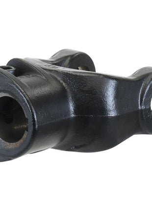 Close-up of a black, metal Clamp Yoke - Non Interfering (U/J Size: 23.8 x 61.2mm) with cylindrical openings of Bore Ø30mm and Key Size 8mm on both ends. The Sparex Part No.S.6087 has a smooth, curved design.