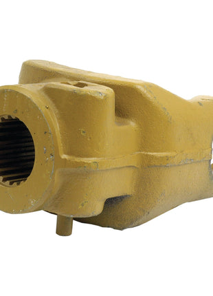 The Sparex PTO Yoke - Quick Release (U/J Size: 35 x 94mm, Size: 1 3/8''-21 Spline) part number S.6099 is a yellow metal mechanical component featuring a cylindrical, gear-like opening on one end and a smaller circular hole on the side, commonly used in PTO Series systems.