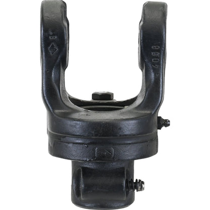 A black, U-shaped PTO Shearbolt Clutch with a central bolt and threaded hole, likely part of the Sparex S.6154 machinery coupling system. It is sized at 32 x 76mm and features a 1 3/8''-6 spline connection.