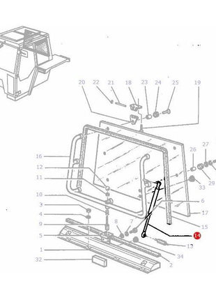 Massey Ferguson - Rear Window Strut - 3301920M92 - Farming Parts