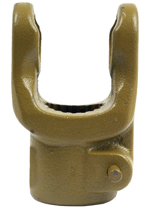 A matte brown painted PTO Yoke - Quick Release, featuring a cylindrical base and an open, u-shaped top (U/J Size: 32 x 76mm) with a size of 1 3/4''-20 Spline, designed as a Sparex component (Part No. S.6280).