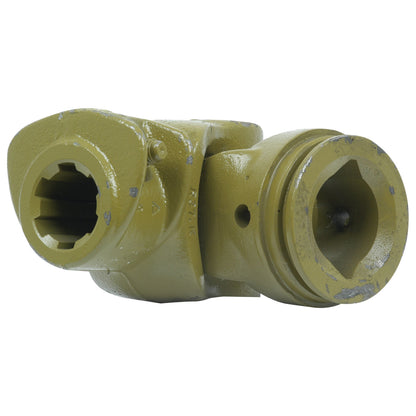 A yellow metal PTO Coupling with a hexagonal opening and bolt hole, sized at 1 3/8''-6 Spline and featuring a lemon profile measuring 49 x 39.5 x 4.5mm (U/J Size: 34 x 90mm), suitable for the Sparex German Series, Ref: S.6422.