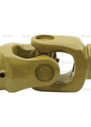 Image of a yellow Sparex PTO Coupling, U/J Size: 32 x 76 mm, used in machinery to transmit rotational power between two angled shafts. An ideal alternative to part 117844, it is part of the PTO Series AW35/W2400.