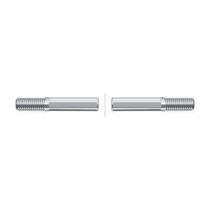 Two metal rods with threaded ends facing each other on a white background, resembling the precision-engineered Sparex PTO Cable - Length: 1072mm, Outer cable length: 810mm (Sparex Part No. S.64738).