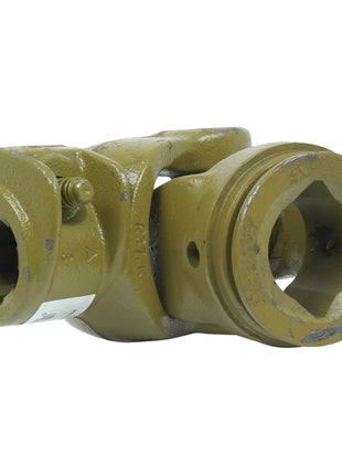 A yellow, heavy-duty PTO Coupling from the Sparex brand, featuring hexagonal openings and metal connectors. This component belongs to the Sparex Part No.S.6490 in the PTO Series and includes a 1 3/8''-6 Spline with a lemon profile, measuring 27 x 74.5mm for U/J size and 49 x 39.5 x 4.5mm overall.