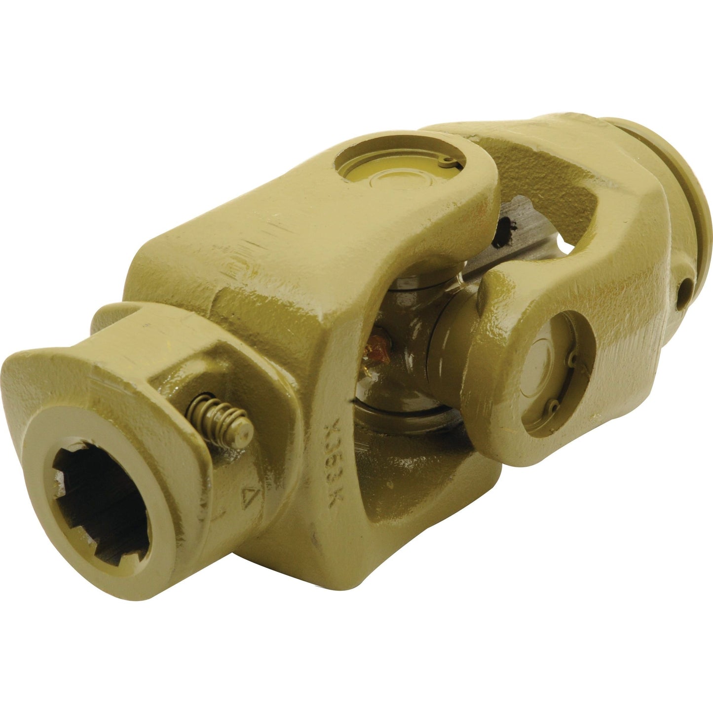 The Sparex PTO Coupling (U/J Size: 36 x 89mm) with a yellowish coating, designed for mechanical applications and featuring a star profile, is part of the PTO Series.