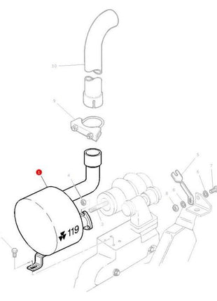 Massey Ferguson - Silencer - 3619443M3 - Farming Parts